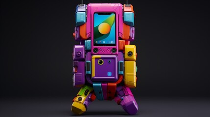 robot with a phone