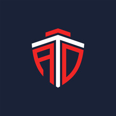 initial letter ATD logo shield