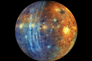 An image of planet Mercury provided by NASA. Generative AI - obrazy, fototapety, plakaty
