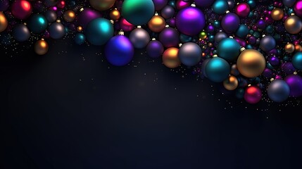  a bunch of balloons floating in the air with a dark background.  generative ai