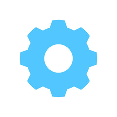 水色の歯車のシルエットアイコン - ギア･設定のマークのイメージ素材