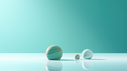  a couple of white balls sitting on top of a table.  generative ai