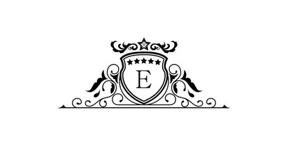 Luxury anniversary logo E