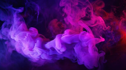  a group of pink and purple smokes on a black background.  generative ai