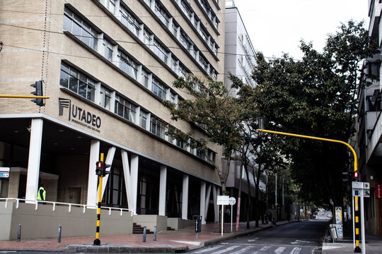Bogota, Colombia - October 16th 2023. Facade of the Jorge Tadeo Lozano University in Bogota.
