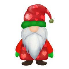 Cute christmas holiday gnomes Stock Illustration.