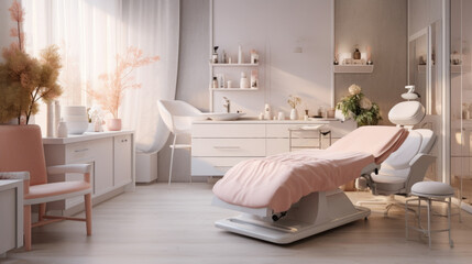 A cozy beauty salon at home with minimalistic and modern design