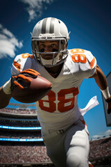 Fototapeta premium America football. Action shot on the field.