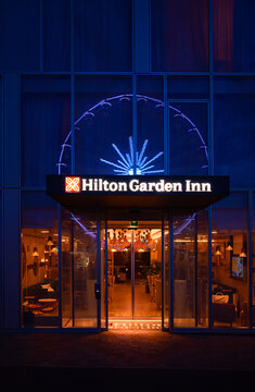 Tours, France - August 13, 2023: Hilton Garden Inn is a luxury hotel in Tours, Loire valley