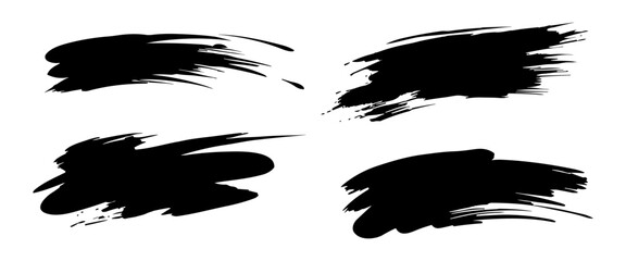 Obraz premium Abstract black brush stroke set