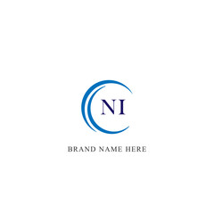 NI logo. N I design. White NI letter. NI, N I letter logo design. Initial letter NI linked circle uppercase monogram logo. N I letter logo vector design. 