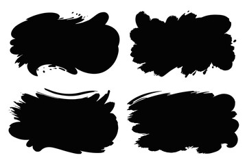 Black grunge marker banner vector scribble set