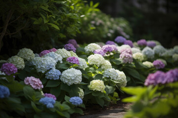 Hortensie hydrangea macrophylla - Generative AI	