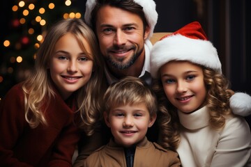 Obraz na płótnie Canvas Happy family at Christmas.