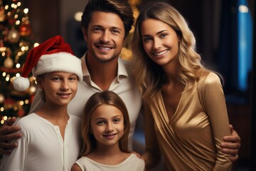 Obraz premium Happy family at Christmas.
