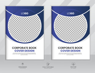 Annual report brochure flyer design and book cover, in A4 size