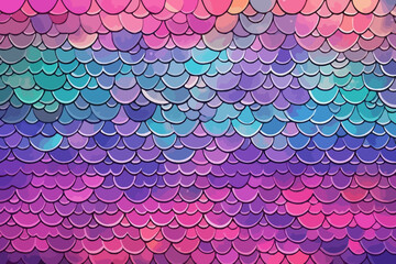 Mermaid scales quirky doodle pattern, wallpaper, background, cartoon, vector, whimsical Illustration