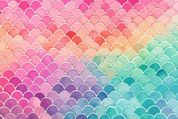 Mermaid scales quirky doodle pattern, wallpaper, background, cartoon, vector, whimsical Illustration