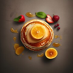 Pancake z owocami - obrazy, fototapety, plakaty