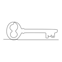Key continuous one line drawing