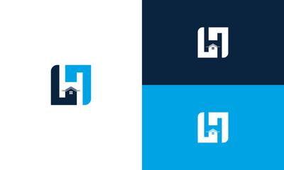 collection of initials sh house logo design vector