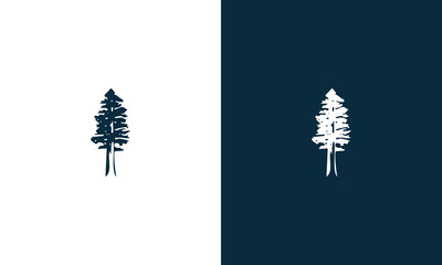 collection of pine tree logo design vector illustration - obrazy, fototapety, plakaty