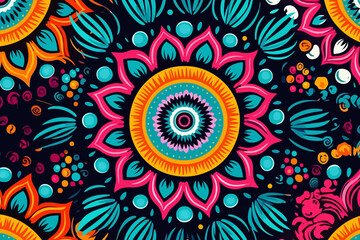 Mandala designs quirky doodle pattern, wallpaper, background, cartoon, vector, whimsical Illustration