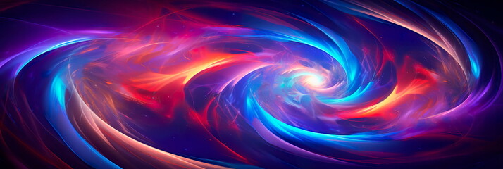 Time Warp Vortex: vortex in space, bending time and emitting radiant, shifting colors. - obrazy, fototapety, plakaty