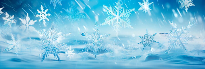 Fototapeta na wymiar background filled with intricate snowflake patterns, capturing the magic of winter.