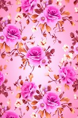 New creative bouquet of roses, seamless patter of rose flower