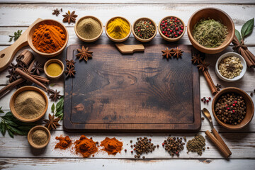 A Group Of Spices Sit On A Table