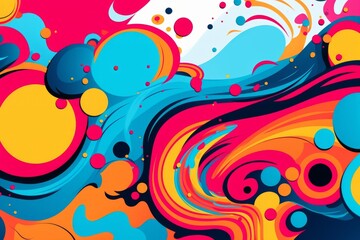 vibrant and mesmerizing abstract colorful pop art, Generative AI