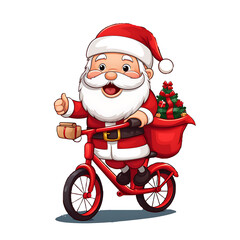 Santa Riding Bicycle Christmas Xmas Designs, Santa Claus Cyclist Player Shirt Mug Tumbler Design Christmas Biker Gifts Xmas Art