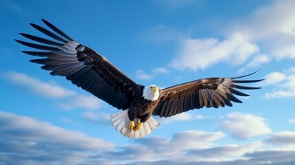 Bald eagle in sky