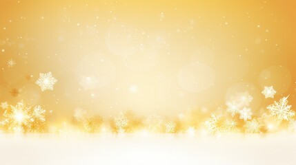  a yellow and white christmas background with snowflakes and stars.  generative ai