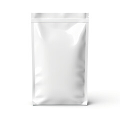 Glossy Blank Coffee Bag White Mockup isolated White