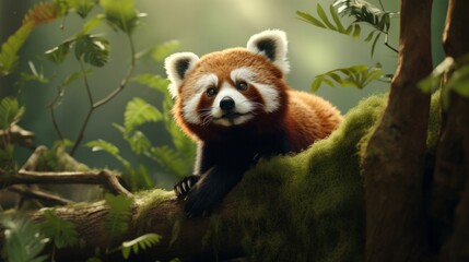 Red panda in forest