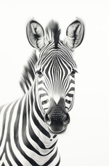 Fototapeta na wymiar Zebra animal illustration, nature conservation, black and white