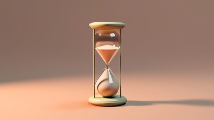 Hourglass with Time Planning Concept on Light Background. AI generated