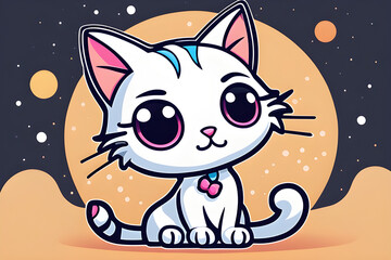 cute little cat character-A cat with an adorable expression. Generative AI