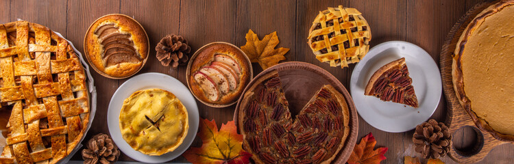 Assorted homemade fall pies and cakes © ricka_kinamoto