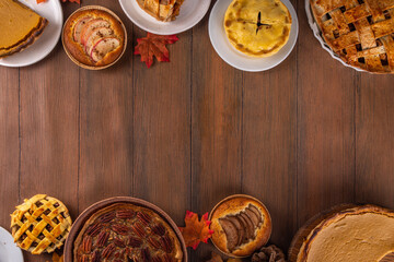 Assorted homemade fall pies and cakes