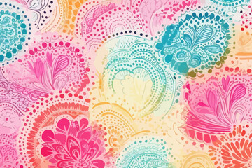Lace details quirky doodle pattern, wallpaper, background, cartoon, vector, whimsical Illustration