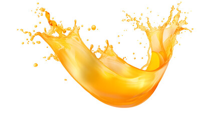 orange juice splash isolated on transparent 