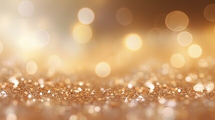  a blurry photo of a gold glitter background with a blurry background of a gold glitter background with a boke of lights in the background.  generative ai