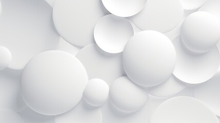  an abstract white background with circles of varying sizes and sizes of bubbles in the center of the image, with a soft, smooth surface finish.  generative ai