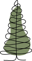 Pine trees continuous line freehand drawing