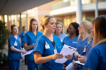 group of nurse briefing to team
