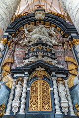 The altar of Saint Nicholas Church, a Gothic style church in Ghent, Belgium