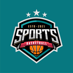 Basketball club logo. Basketball club emblem, design template